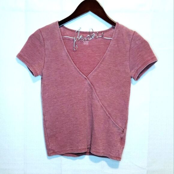 American Eagle Waffle Knit Cropped Tee Size XS - Picture 1 of 10